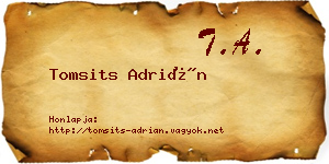 Tomsits Adrián névjegykártya
